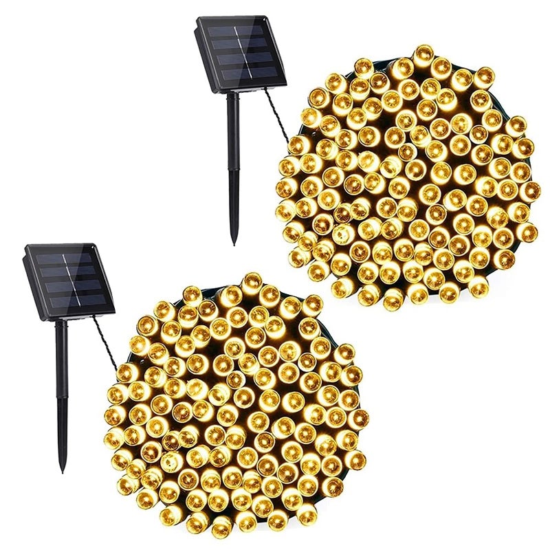 Toodour Solar Christmas Lights Outdoor, 2 Packs Total 144ft 400 LED Solar String Lights with 8 Mode, Outdoor Christmas String Light for Garden, Patio, Fence, Balcony, Xmas Tree Decor - Warm White - Image 1
